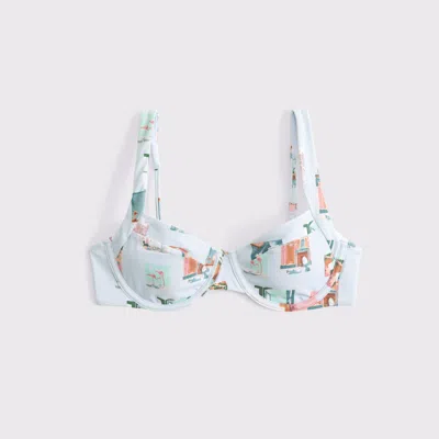 Abercrombie & Fitch Wide Strap Underwire Bikini Top In Blue