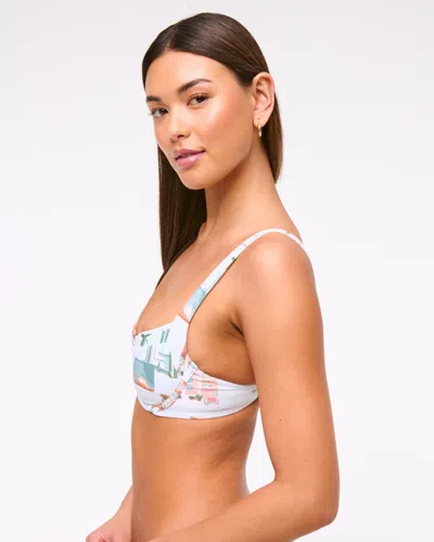 Abercrombie & Fitch Wide Strap Underwire Bikini Top In Blue