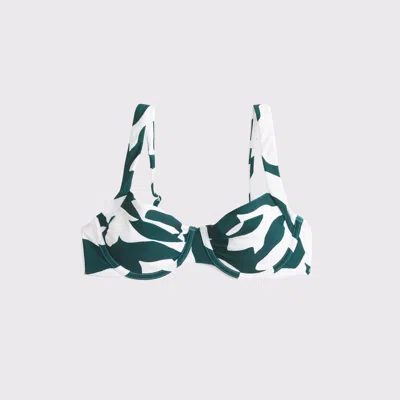 Abercrombie & Fitch Wide Strap Underwire Bikini Top In Green
