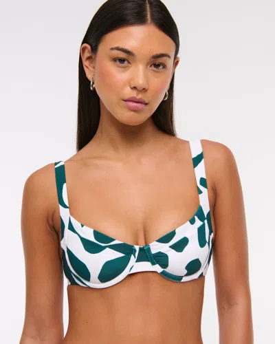 Abercrombie & Fitch Wide Strap Underwire Bikini Top In Green