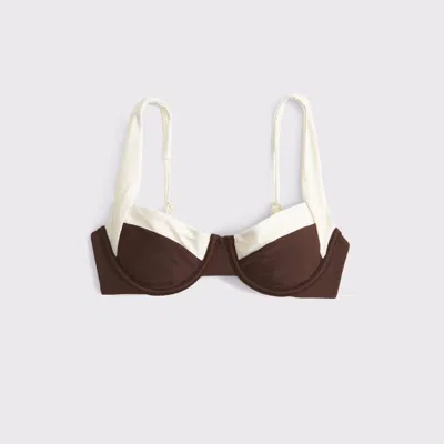 Abercrombie & Fitch Wide Strap Underwire Bikini Top In Brown