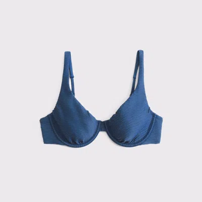 Abercrombie & Fitch High Apex Underwire Bikini Top In Blue