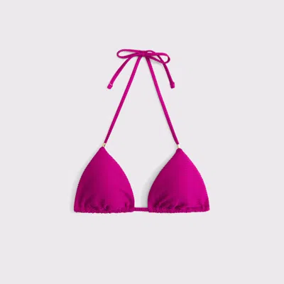 Abercrombie & Fitch Beaded Halter String Triangle Bikini Top In Purple