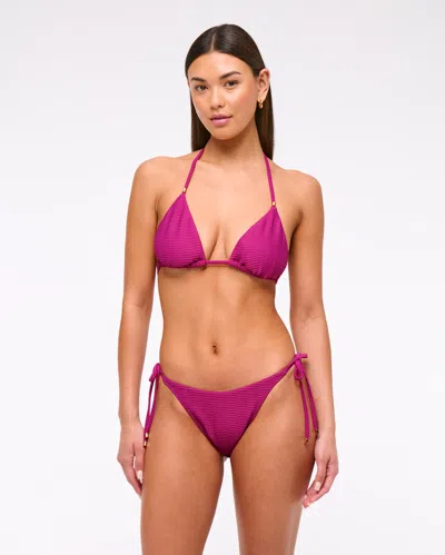 Abercrombie & Fitch Beaded Halter String Triangle Bikini Top In Purple
