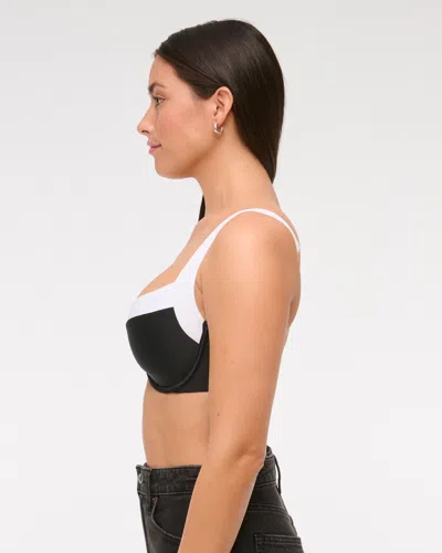 Abercrombie & Fitch Curve Love Wide Strap Underwire Bikini Top In Black
