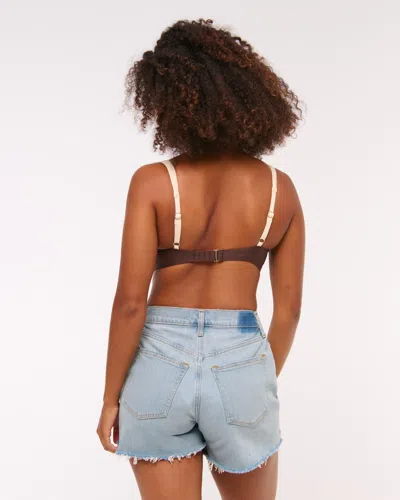 Abercrombie & Fitch Curve Love Wide Strap Underwire Bikini Top In Brown