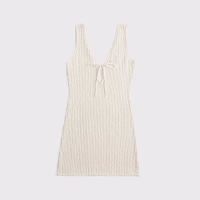 Abercrombie & Fitch Crochet-style Mini Dress Coverup In White