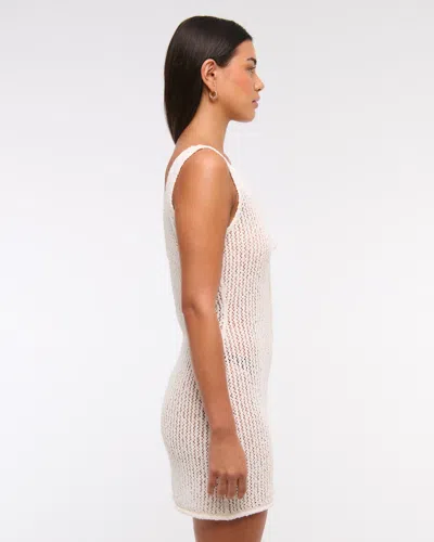 Abercrombie & Fitch Crochet-style Mini Dress Coverup In White