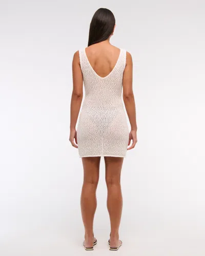 Abercrombie & Fitch Crochet-style Mini Dress Coverup In White