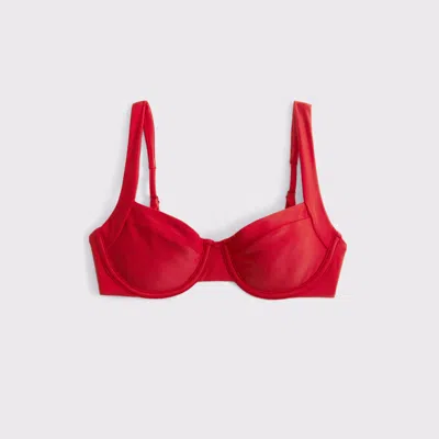 Abercrombie & Fitch Wide Strap Underwire Bikini Top In Red