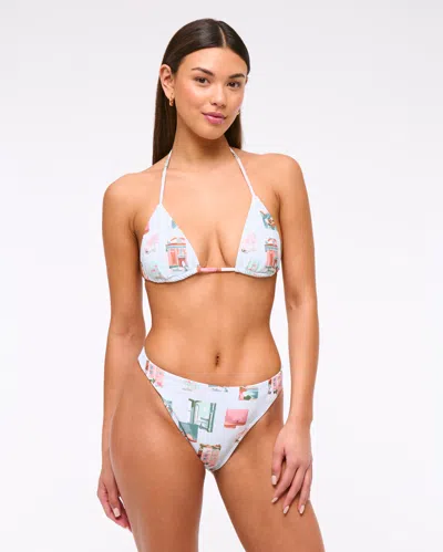 Abercrombie & Fitch Halter String Triangle Bikini Top In White