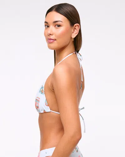 Abercrombie & Fitch Halter String Triangle Bikini Top In White