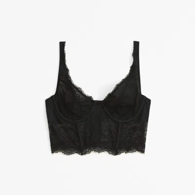Abercrombie & Fitch Lace Balconette Corset In Black
