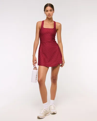 Abercrombie & Fitch Ypb Sculptlux Cross-back Mini Dress In Red