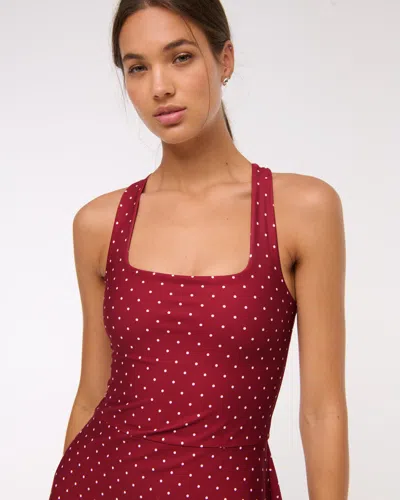 Abercrombie & Fitch Ypb Sculptlux Cross-back Mini Dress In Red