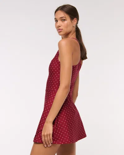Abercrombie & Fitch Ypb Sculptlux Cross-back Mini Dress In Red