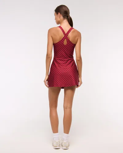 Abercrombie & Fitch Ypb Sculptlux Cross-back Mini Dress In Red