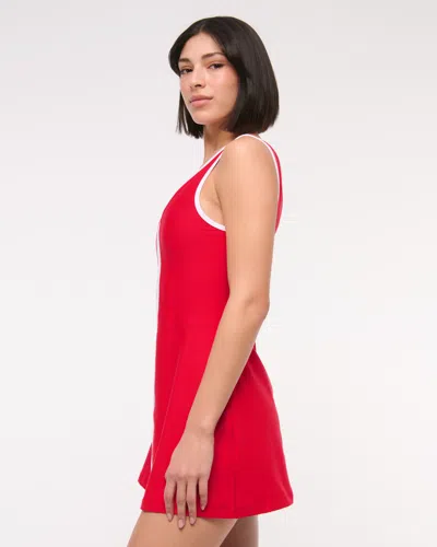 Abercrombie & Fitch Ypb Sculptlux V-neck Mini Dress In Red