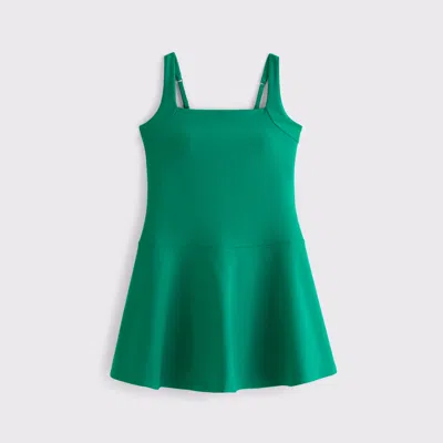 Abercrombie & Fitch Ypb Sculptlux Squareneck Mini Dress In Green