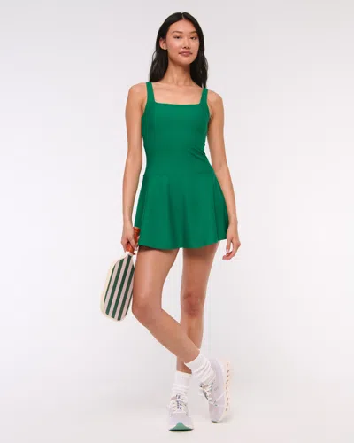 Abercrombie & Fitch Ypb Sculptlux Squareneck Mini Dress In Green