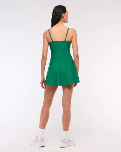 Abercrombie & Fitch Ypb Sculptlux Squareneck Mini Dress In Green