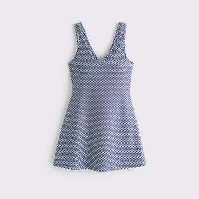 Abercrombie & Fitch Ypb Sculptlux V-neck Mini Dress In Blue