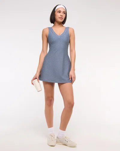 Abercrombie & Fitch Ypb Sculptlux V-neck Mini Dress In Blue