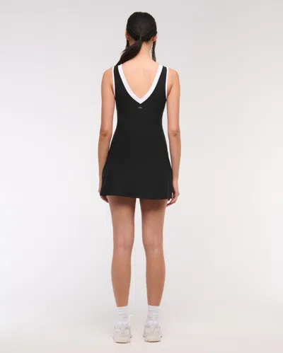 Abercrombie & Fitch Ypb Sculptlux V-neck Mini Dress In Black