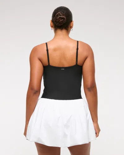 Abercrombie & Fitch Ypb Sculptlux Bubble Hem Mini Dress In Black