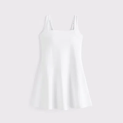 Abercrombie & Fitch Ypb Sculptlux Squareneck Mini Dress In White