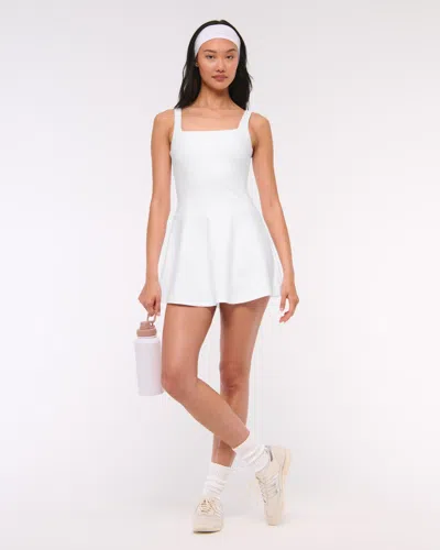 Abercrombie & Fitch Ypb Sculptlux Squareneck Mini Dress In White