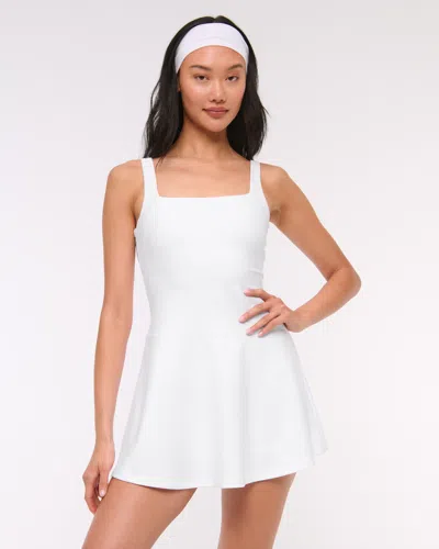 Abercrombie & Fitch Ypb Sculptlux Squareneck Mini Dress In White