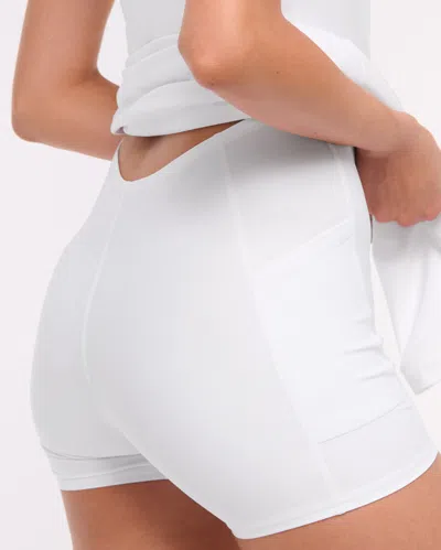 Abercrombie & Fitch Ypb Sculptlux Squareneck Mini Dress In White