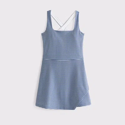 Abercrombie & Fitch Ypb Sculptlux Cross-back Mini Dress In Blue