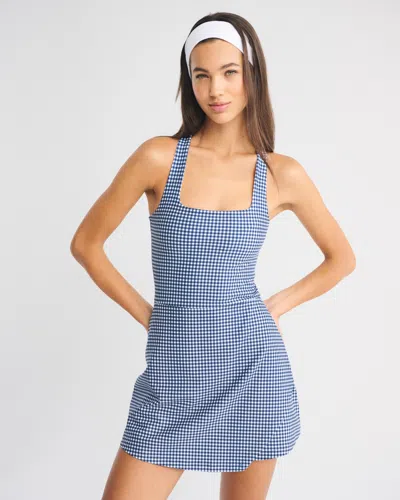Abercrombie & Fitch Ypb Sculptlux Cross-back Mini Dress In Blue