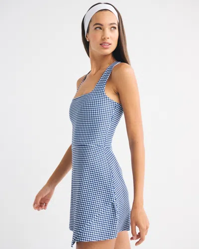 Abercrombie & Fitch Ypb Sculptlux Cross-back Mini Dress In Blue
