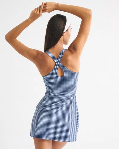 Abercrombie & Fitch Ypb Sculptlux Cross-back Mini Dress In Blue
