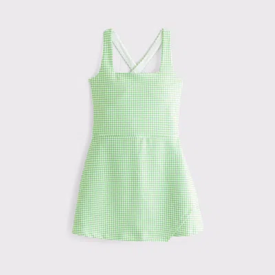 Abercrombie & Fitch Ypb Sculptlux Cross-back Mini Dress In Green