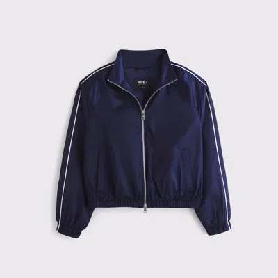Abercrombie & Fitch Ypb Active Satin Track Jacket In Blue