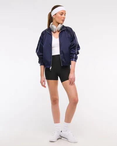 Abercrombie & Fitch Ypb Active Satin Track Jacket In Blue