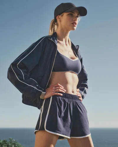 Abercrombie & Fitch Ypb Active Satin Track Jacket In Blue