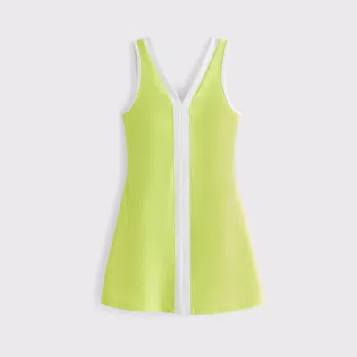 Abercrombie & Fitch Ypb Sculptlux V-neck Mini Dress In Green