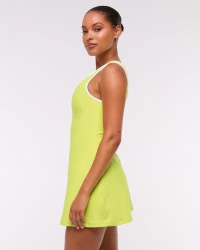 Abercrombie & Fitch Ypb Sculptlux V-neck Mini Dress In Green
