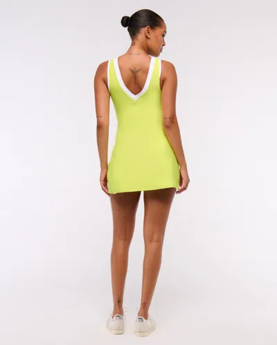 Abercrombie & Fitch Ypb Sculptlux V-neck Mini Dress In Green