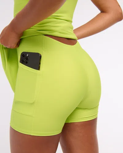 Abercrombie & Fitch Ypb Sculptlux V-neck Mini Dress In Green