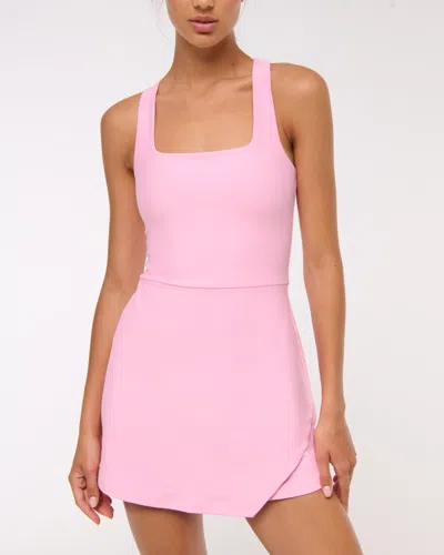 Abercrombie & Fitch Ypb Sculptlux Cross-back Mini Dress In Pink