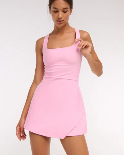 Abercrombie & Fitch Ypb Sculptlux Cross-back Mini Dress In Pink