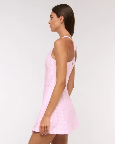 Abercrombie & Fitch Ypb Sculptlux Cross-back Mini Dress In Pink