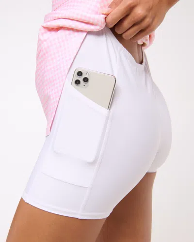 Abercrombie & Fitch Ypb Sculptlux Cross-back Mini Dress In Pink