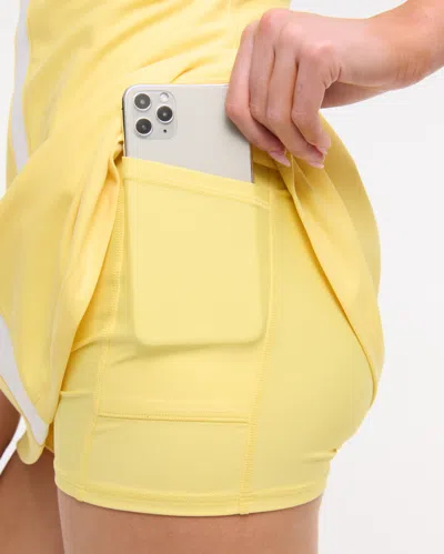 Abercrombie & Fitch Ypb Sculptlux V-neck Mini Dress In Yellow